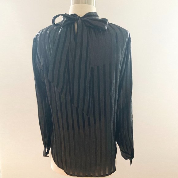 NWT: J.CREW Metallic chiffon mockneck top, Black, XS - Picture 9 of 14